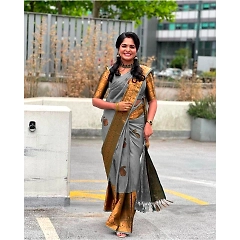 Soft Lichi Silk Saree: Rich Pallu, Jacquard Work, Beautiful Border Blouse