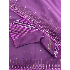 Stunning Georgette Saree: Vibrant Colors, Delicate Embroidery, Real Mirror Work