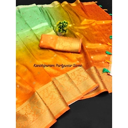 Pure Kanchipuram Zari Saree: Perfect for Parties &amp; Lehengas