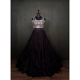 Stunning Lehenga &amp; Blouse Set: 14Kg Reyon Fabric, Real Mirror &amp; Kodi Work