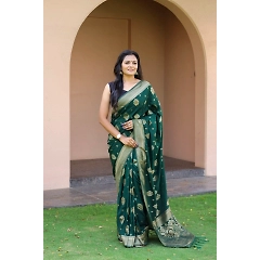 Pure Khadi Georgette Silk Blouse with Exclusive Weaving Border