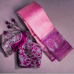 Banarasi Silk Saree with Heavy Embroidery - Exquisite and Elegant!