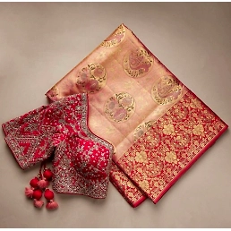 Banarasi Silk Saree with Heavy Embroidery - Exquisite and Elegant!