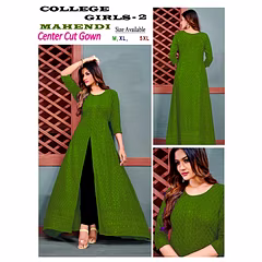 Stunning Schiffli Work Rayon Kurti with Center Cut - Sizes M, XL, 3XL, 5XL