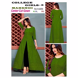 Stunning Schiffli Work Rayon Kurti with Center Cut - Sizes M, XL, 3XL, 5XL