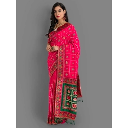 Soft Silk Two-Tone Saree with Heavy Embroidery and Diamond Work