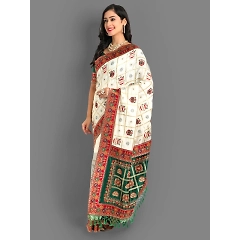 Soft Silk Two-Tone Saree with Heavy Embroidery and Diamond Work