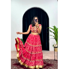Stunning Lehenga Set: Rayon Fabric, 8 Meter Flair, Up to 44 inch Waist
