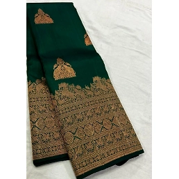 Soft Lichi Silk Saree: Rich Pallu, Jacquard Work, Beautiful Border Blouse
