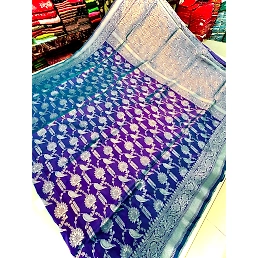 Sparkling Silver Jari on Pure Silk Saree