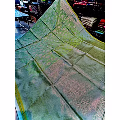 Sparkling Silver Jari on Pure Silk Saree