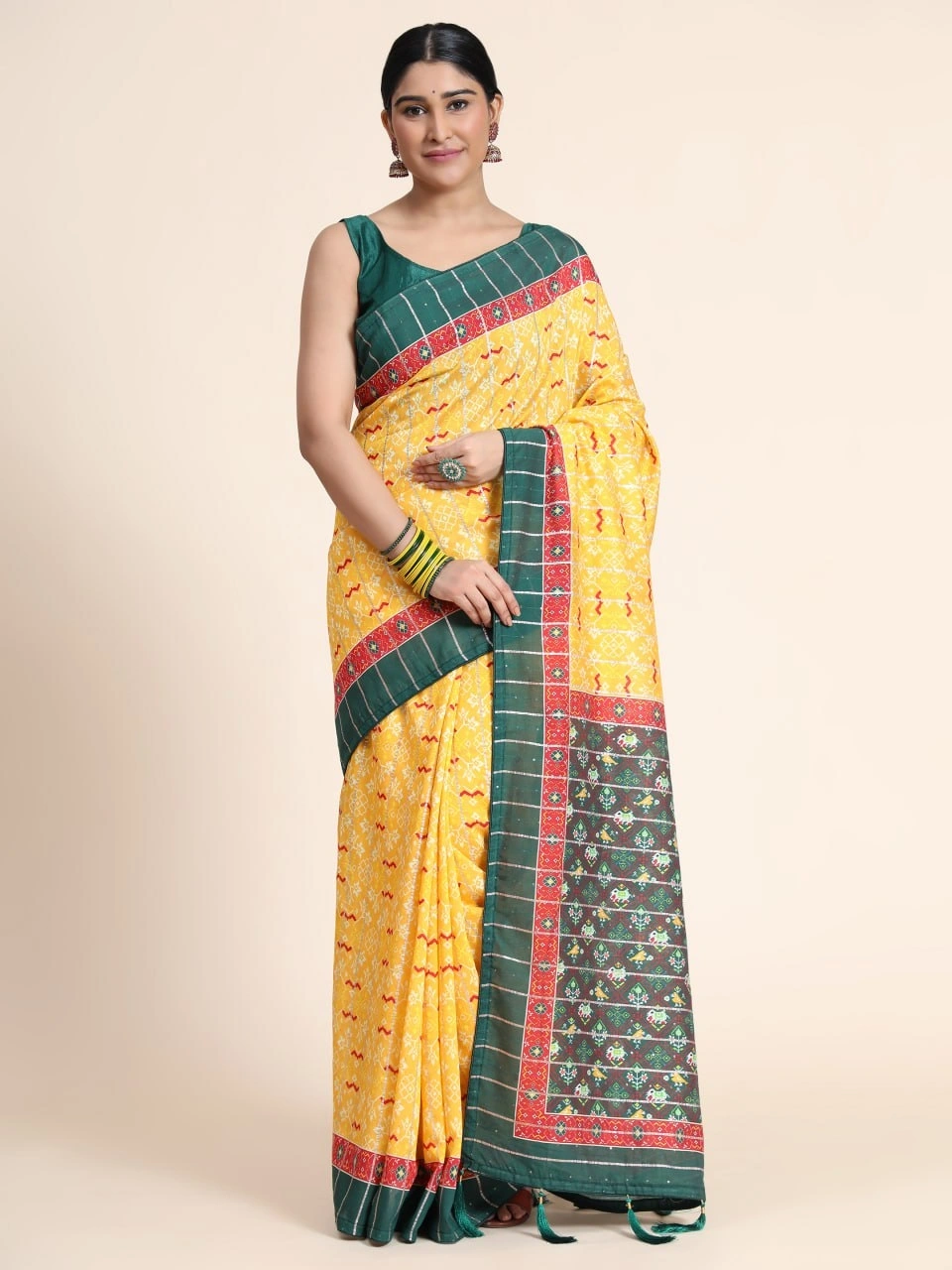 Chanderi Cotton Saree with Silk Blouse - Elegant and Vibrant!-RSC-PANETAR-118-Yellow