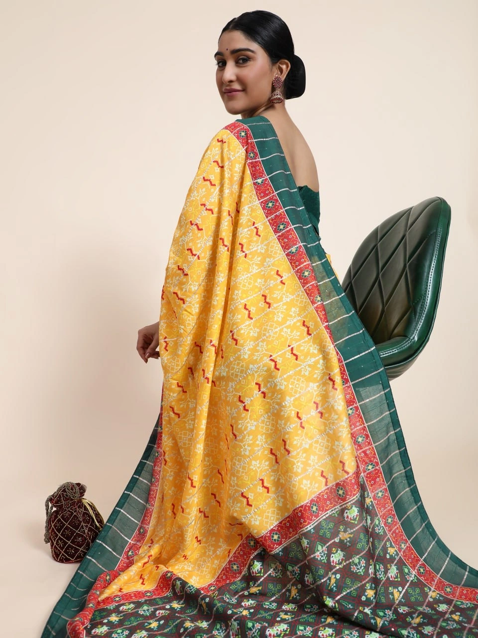 Chanderi Cotton Saree with Silk Blouse - Elegant and Vibrant!-Yellow-2