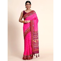 Chanderi Cotton Saree with Silk Blouse - Elegant and Vibrant!