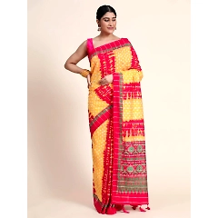 Chanderi Cotton Saree with Silk Blouse - Elegant and Vibrant!