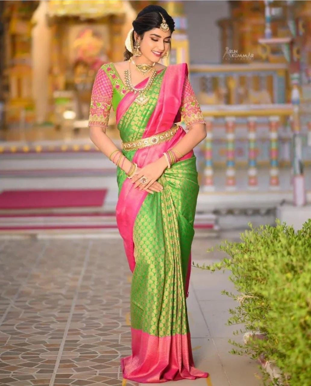 Organic Banarasi Sarees: Intimate &amp; Big Fat Wedding Ready-RDM-18-Pista