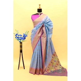 YNF Paithani Silk Saree: Luxurious Pure Silk with Gold Jari Embellishments