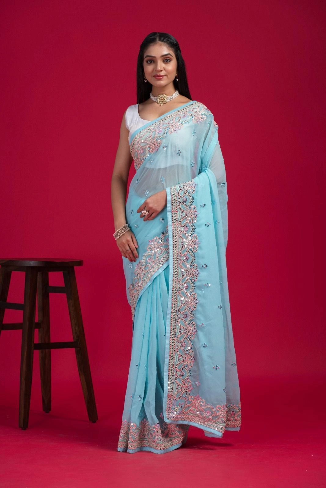 Summer Breeze Sarees: Soft, Light, and Chic-RRS-15-SkyBlue