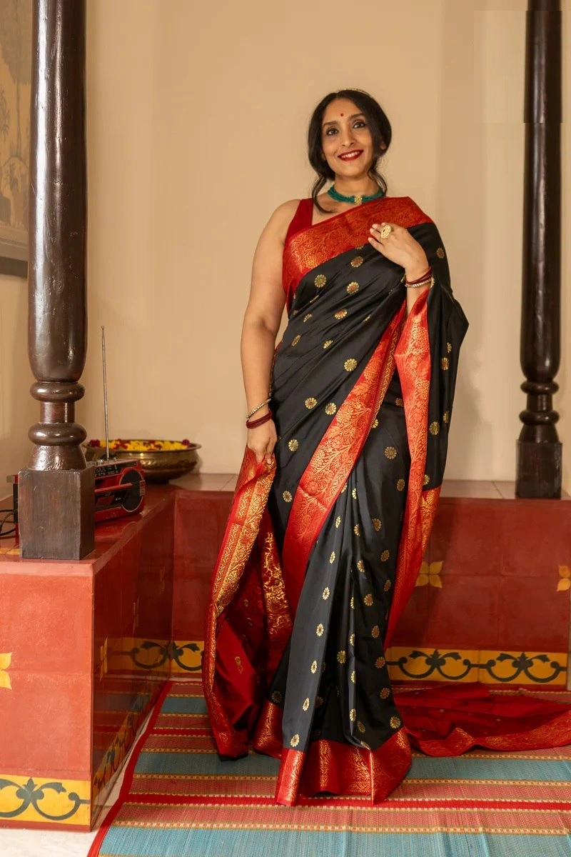 Banarasi Soft Silk Saree - Elegant, Lightweight, and Perfectly Colored-RAS-50117-Black