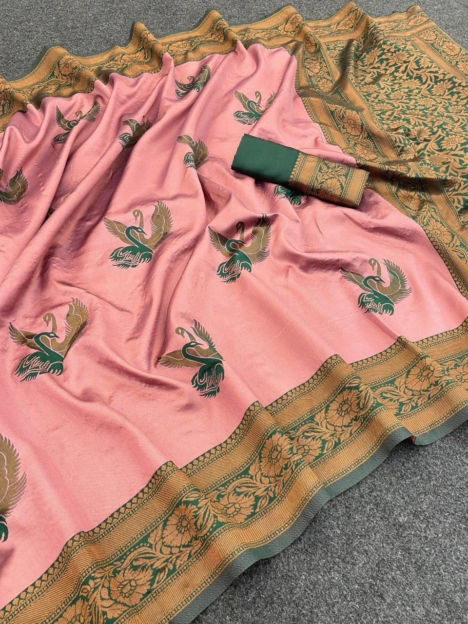 Banarasi Silk Saree with Stunning Zari Work-RKT-145-Peach