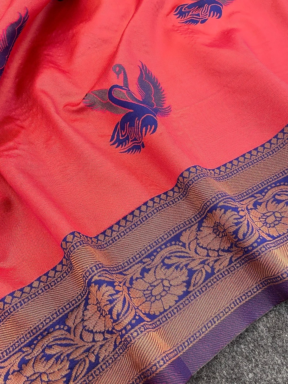 Banarasi Silk Saree with Stunning Zari Work-Red-1