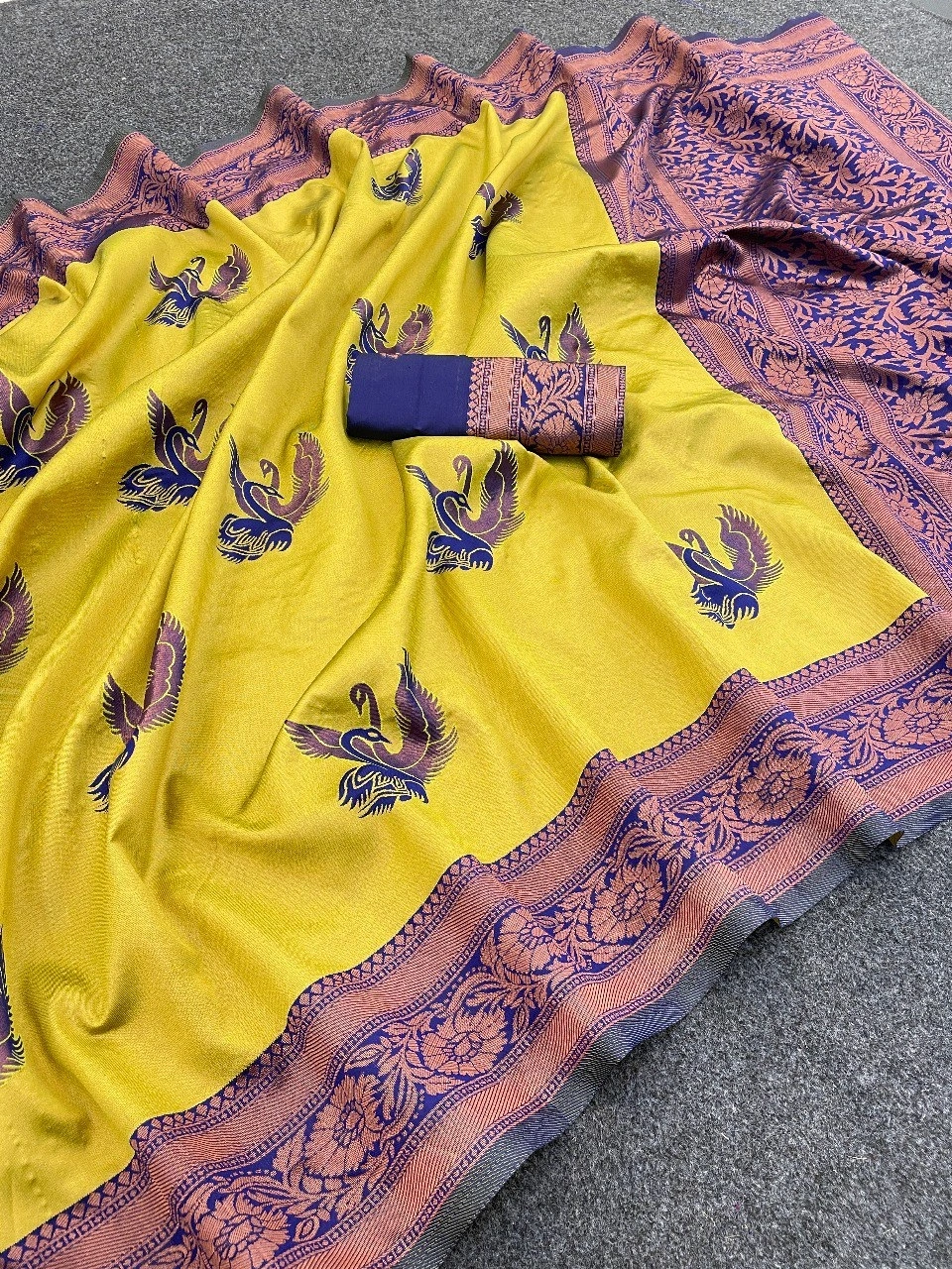 Banarasi Silk Saree with Stunning Zari Work-RKT-145-Lemon