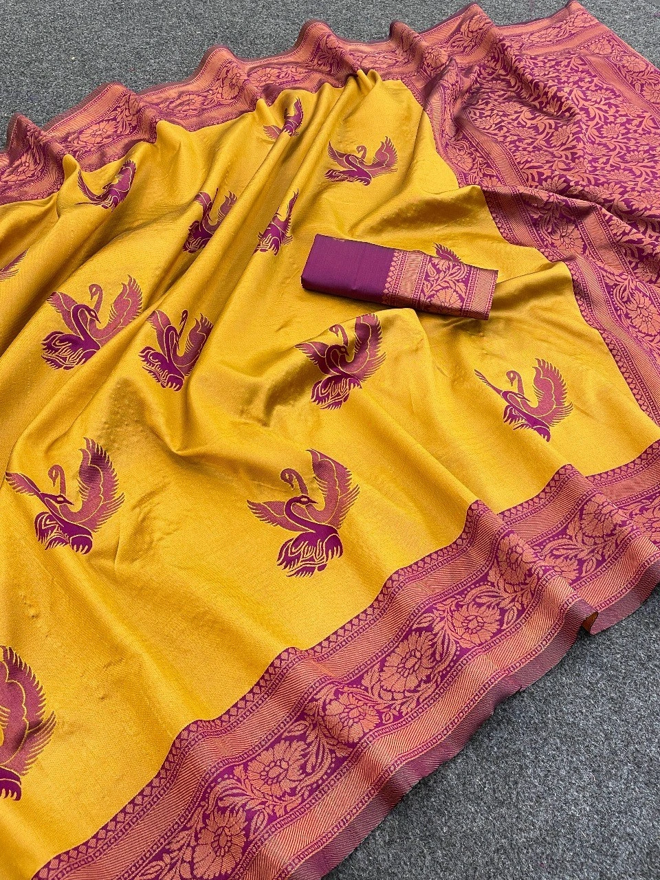 Banarasi Silk Saree with Stunning Zari Work-RKT-145-Yellow