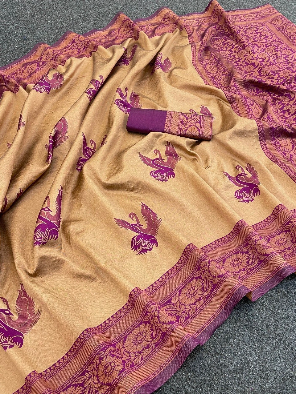 Banarasi Silk Saree with Stunning Zari Work-RKT-145-Beige