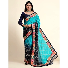 Chinon Padding Soft Silk Saree with Embroidery and Diamond Work