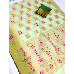Handmade Banarasi Zari Weave Contrast Blouse