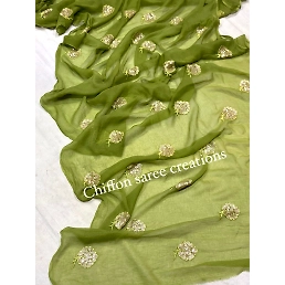 Exquisite Diamond Chiffon Saree: Stunning, Intricate Work, Multiple Colors