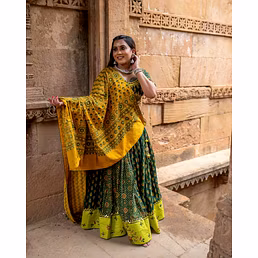 Muslin Cotton Lehenga Set with Real Mirror Work - Complete Ensemble