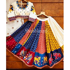 Muslin Cotton Lehenga Set with Real Mirror Work - Complete Ensemble
