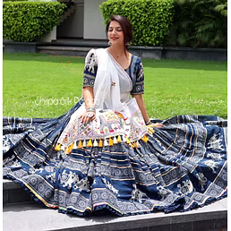 Muslin Cotton Lehenga Set with Real Mirror Work - Complete Ensemble