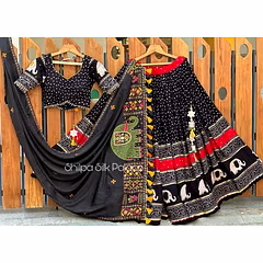Muslin Cotton Lehenga Set with Real Mirror Work - Complete Ensemble