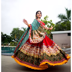 Muslin Cotton Lehenga Set with Real Mirror Work - Complete Ensemble