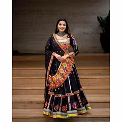 Muslin Cotton Lehenga Set with Real Mirror Work - Complete Ensemble