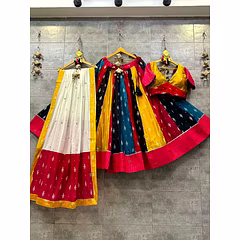 Muslin Cotton Lehenga Set with Real Mirror Work - Complete Ensemble