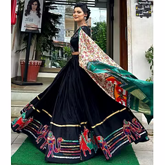 Muslin Cotton Lehenga Set with Real Mirror Work - Complete Ensemble