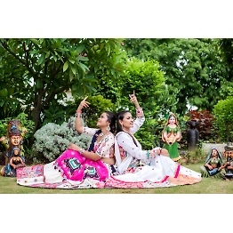 YNF Muslin Cotton Lehenga Set with Real Mirror Work - Complete Ensemble