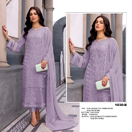 Heavy Fox Georgette Embroidered Semi-Stitched Suit