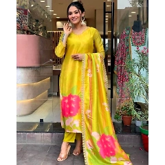 Sequence Embroidered Crepe Kurta Set with Dupatta