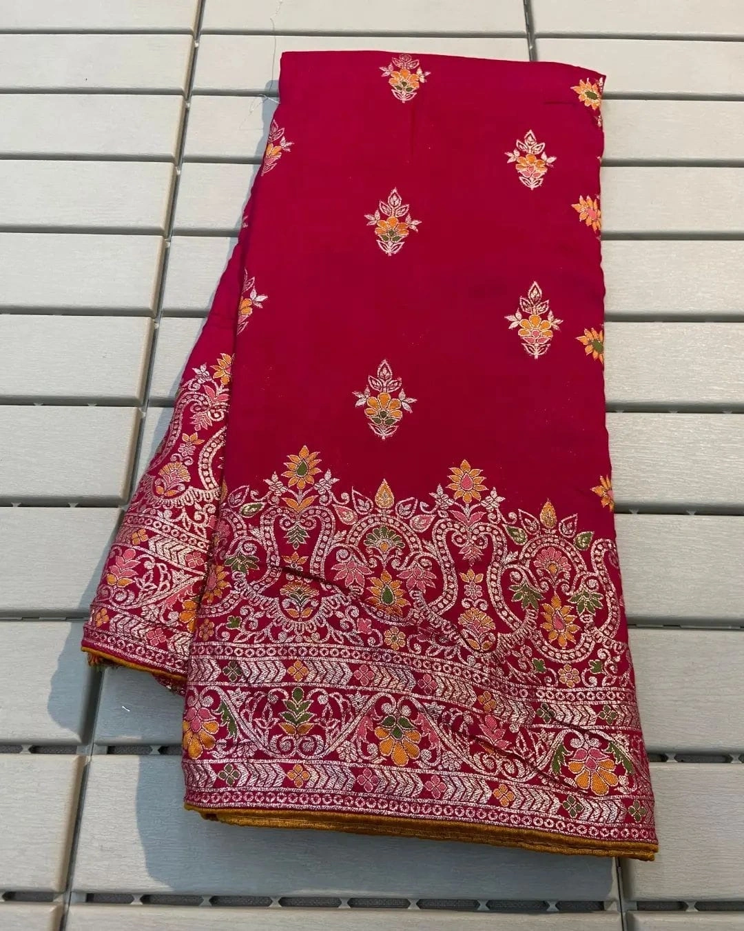 Exquisite Russian Silk Saree with Intricate Zari and Meenakari Weaving-ANT-30-Maroon