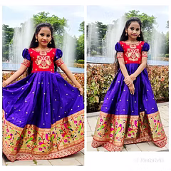 Silk Zari Embroidered Gown: Full Stitched with Flair, 0.1-15yrs