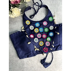 Heavy Mirror Work Cotton Dress with Designer Patterns