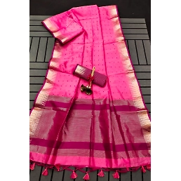 Semi Tussar Silk Saree: Stunning Bandhani Style with Traditional Temple Border