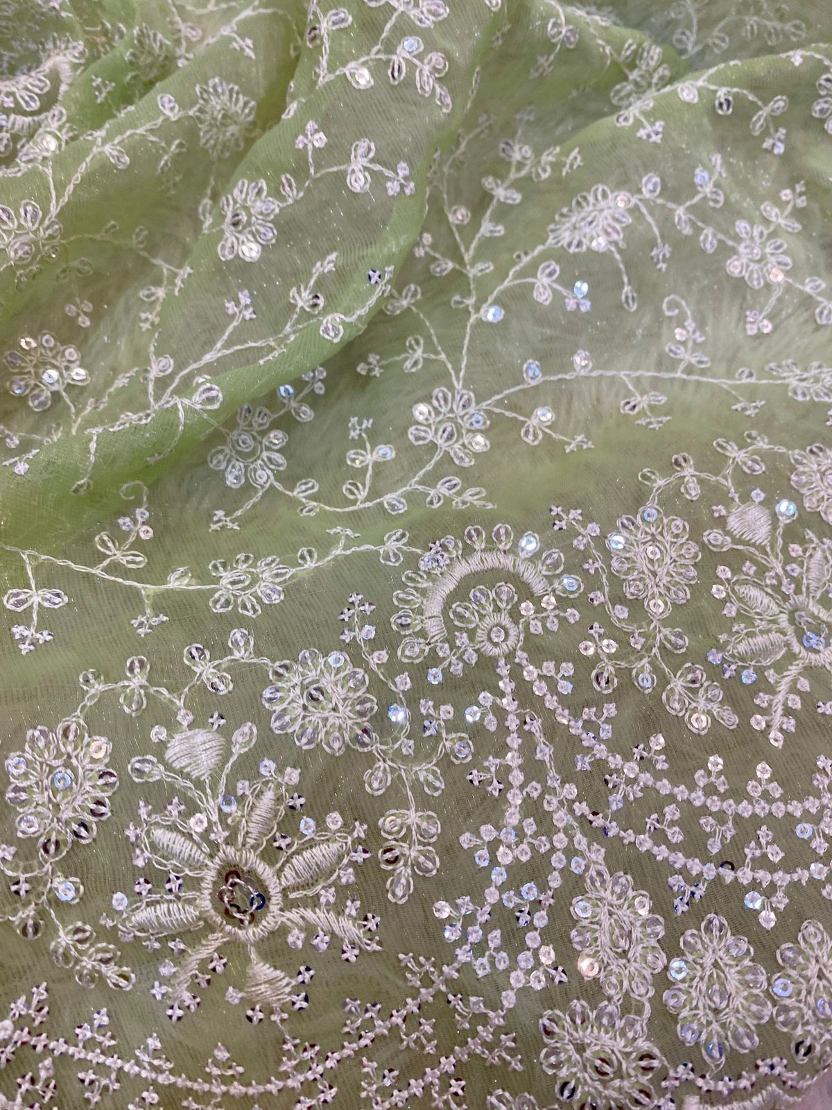 Shimmering Silk Sarees: Summer Special with Beautiful Cutwork Border-Green-2