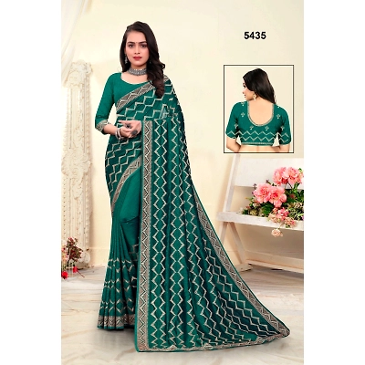 YNF Vichitra Silk Saree with Heavy Embroidery and Stone Work