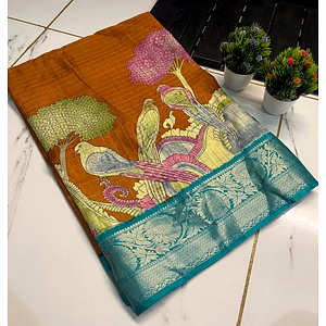 Antique-Inspired Dola Silk Saree: 7 Colors Available