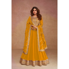Premium Silk Embroidered Dress with Matching Dupatta